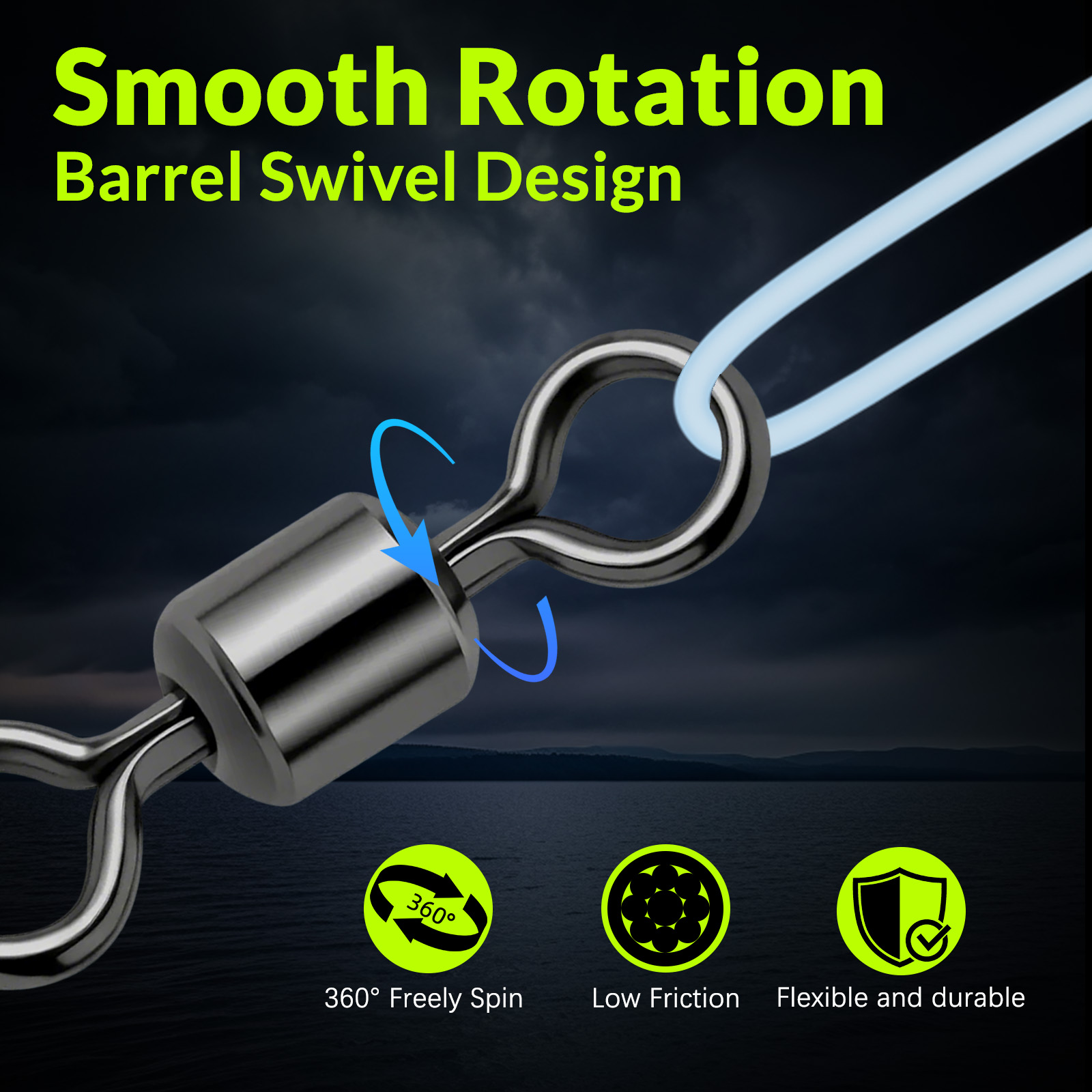 Fishing Rolling Barrel Swivel  - Fishing Hook Offset review and price